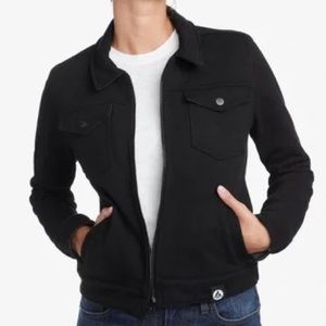 American Giant Women’s Black Fleece Zip Up Trucker Jacket Medium